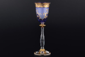 Комплект рюмок для водки Анжела Лепка синяя 60 мл(6 шт.) Bohemia Crystal
