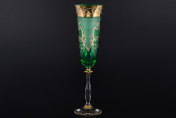 Комплект фужеров под шампанское 190 мл зеленый 6 шт. "Анжела" Bohemia Crystal