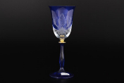 Комплект фужеров для вина 185 мл Лазурь синяя E-S (6 шт.) Bohemia Crystal
