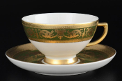Комплект чайных пар 220 мл Imperial Green Gold (6 пар) Falkenporzellan