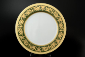 Круглое блюдо 32 см Imperial Green Gold Falkenporzellan