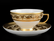 Комплект чайных пар 220 мл Imperial Crem Gold (2 пары) Falkenporzellan