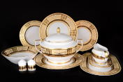 Столовый сервиз на 6 персон 27 предметов Diadem Black Creme Gold Falkenporzellan