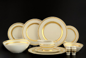 Столовый сервиз на 12 персон Falkenporzellan Constanza Cream Gold 43 предмета