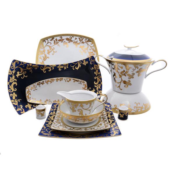 Фото Столовые сервизы Столовый сервиз на 6 персон 27 предметов Tosca Blueshade Gold Falkenporzellan