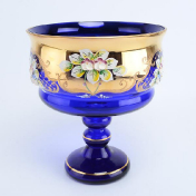 Конфетница Bohemia лепка синяя E-S 20 см Bohemia Crystal