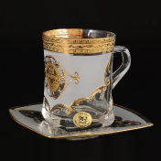 Комплект чайных пар Bohemia Uhlir Версачи Богемия 270 мл(6 пар) Bohemia Crystal