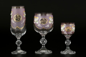 Комплект фужеров 18 предметов "Лепка розовая" D-V Bohemia Crystal