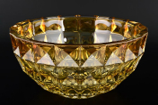 Фруктовница 28 см DIAMOND желтая Bohemia Crystalite