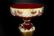 Фруктовница 30 см "Лепка красная" E-V Bohemia Crystal