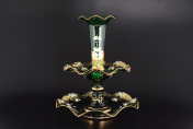 Фарфоровая этажерка (Горка) 2 яруса 50 см "Лепка зеленая" E-S Bohemia Crystal