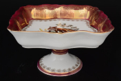Салатник квадратная 29 см на ножке Queen's Crown Охота красная Корона Queens Crown
