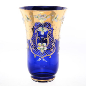 Ваза для цветов Bohemia Лепка синяя 30 см Bohemia Crystal