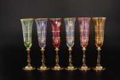 Комплект фужеров для шампанского Bohemia Радуга Смальта 190 мл (6 шт.) Bohemia Crystal