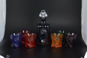 Комплект для виски 7 предметов Цветной хрусталь Bohemia Crystal