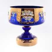 Конфетница Bohemia лепка синяя E-S 23 см Bohemia Crystal