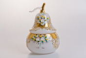 Конфетница с крышкой Bohemia Лепка белая 24 см Bohemia Crystal