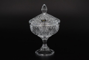 Конфетница на ножке с крышкой Crystalite Bohemia Perseus-nova 24 см Bohemia Crystalite