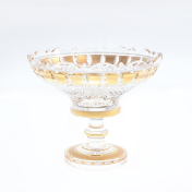 Конфетница на ножке Золото Квадратики Bohemia Max Crystal 15 см Bohemia Crystal
