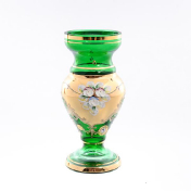 Ваза для цветов Bohemia Лепка зелёная 22 см Bohemia Crystal