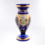 Ваза для цветов Bohemia Лепка синяя 35 см Bohemia Crystal