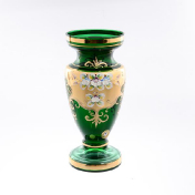 Ваза для цветов Bohemia Лепка зелёная 26 см Bohemia Crystal