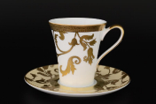 Комплект чайных пар 220 мл Tosca Creme Gold (6 пар) Falkenporzellan