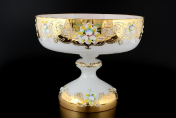 Фруктовница 30 см Лепка белая E-S Bohemia Crystal