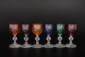 Комплект рюмок для водки Bohemia Цветной хрусталь 50 мл (6 шт.) Bohemia Crystal