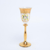 Комплект рюмок для водки лепка белая золотая ножка Bohemia Uhlir 60 мл(6 шт.) Bohemia Crystal