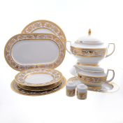 Столовый сервиз Falkenporzellan Imperial White Gold 6 персон 27 предметов