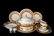 Столовый сервиз на 6 персон 25 предметов Imperial Bordeaux Gold Falkenporzellan