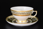 Комплект чайных пар Falkenporzellan Diadem Green Mint Gold 220 мл(6 пар)