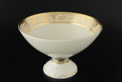 Конфетница на ножке Falkenporzellan Constanza Cream Imperial Gold 24 см