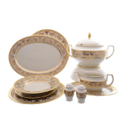Столовый сервиз на 6 персон Falkenporzellan Constanza Cream Imperial Gold 27 предметов
