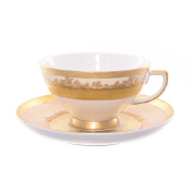 Комплект чайных пар Falkenporzellan Creme Gold 220 мл(6 пар)