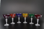 Комплект фужеров для мартини 180 мл Цветной хрусталь (6 шт.) Bohemia Crystal