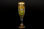 Комплект фужеров для шампанского Сафари Роспись желтые A-M (6 шт.) Bohemia Gold