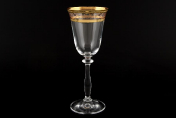 Комплект фужеров для вина Bohemia Золотой лист Анжела 185 мл (6 шт.) Bohemia Crystalite
