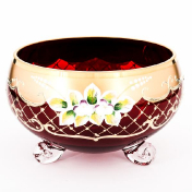 Стеклянная тройножка Crystal Bohemia Лепка красная 16 см Bohemia Crystal