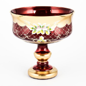 Конфетница Crystal Bohemia Лепка гранат 24 см Bohemia Crystal