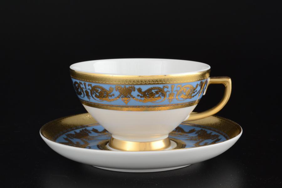 Фото Чайные пары Комплект чайных пар Falkenporzellan Imperial Blue Gold 220 мл(6 пар)