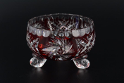 Тройножка красный 10 см Цветной хрусталь Bohemia Crystal