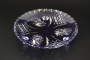 Тарелка на ножках синяя Bohemia Цветной хрусталь 18 см Bohemia Crystal