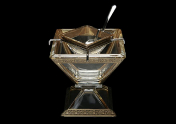 Блюдце для варенья на ножке 14 см Torcello Lilit Golden Black Decor Astra Gold