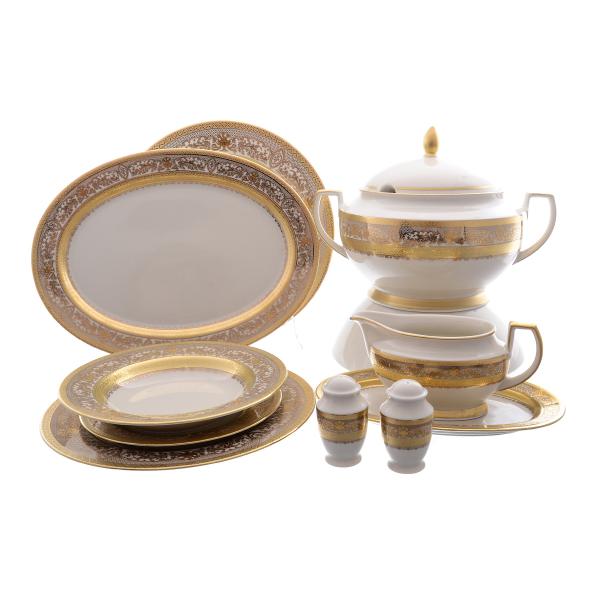 Фото Столовые сервизы Столовый сервиз на 6 персон 27 предметов Cream Majestic Gold Falkenporzellan