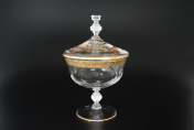 Конфетница с крышкой 28 см на ножке Джесси Bohemia Crystalite
