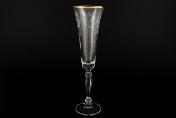 Комплект фужеров для шампанского 190 мл Виктория Узор (6 шт.) Bohemia Crystalite