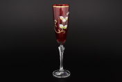 Комплект красных фужеров для шампанского 200 мл (6 шт.) Bohemia Crystalite