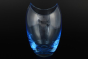 Ваза голубая Gondola Кристалекс 26х14 Bohemia Crystalite